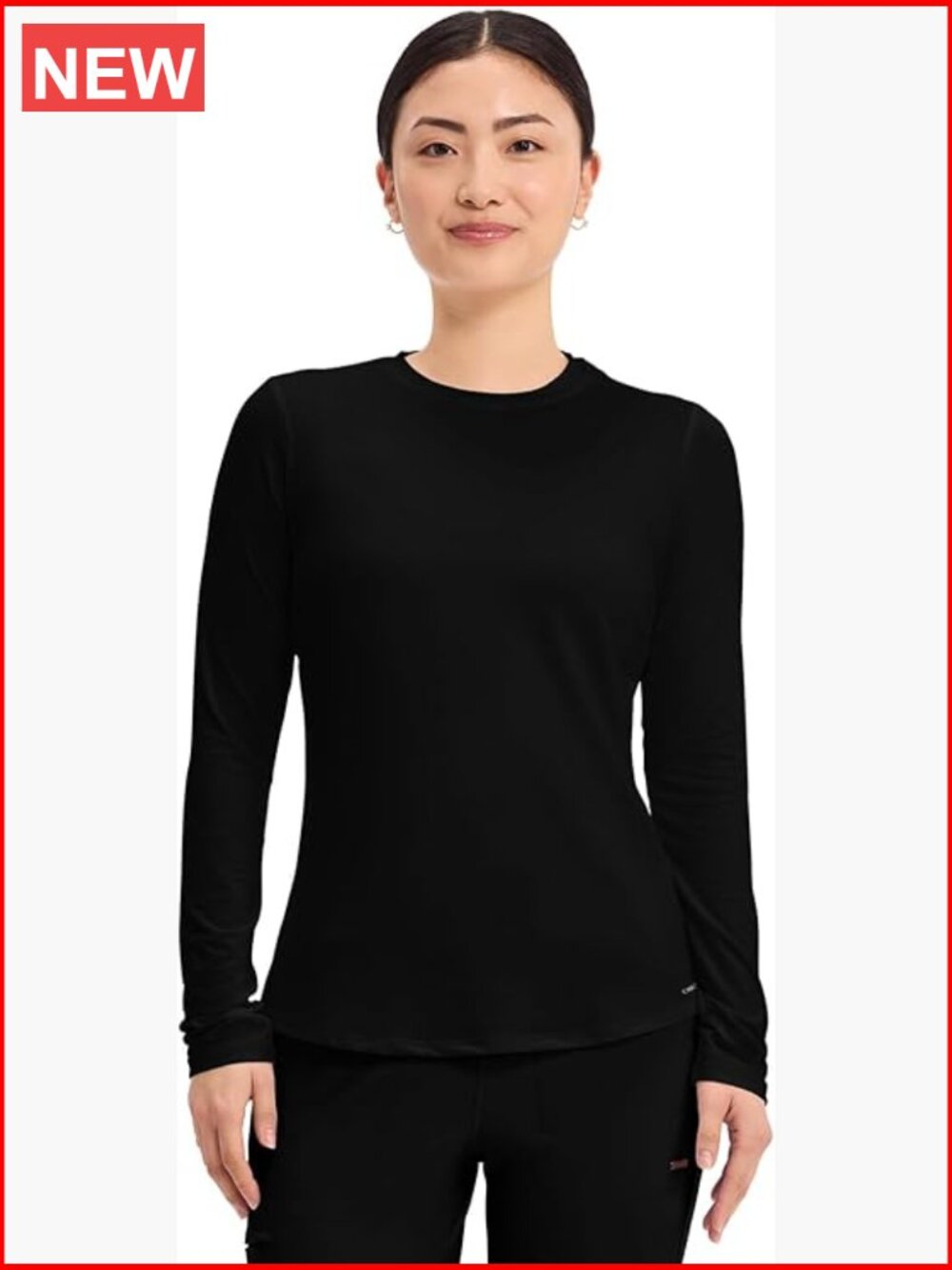 Long Sleeve Nursing Underscrub Tee, Polyester Spandex, Layering Top